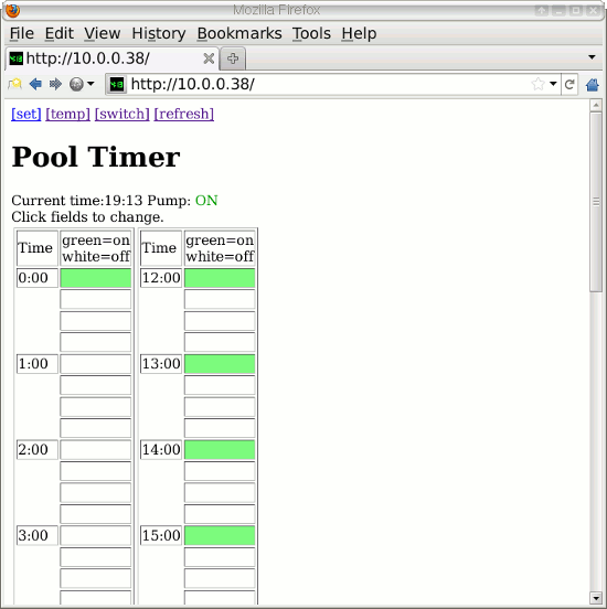 pool timer, 24h timer user interface
