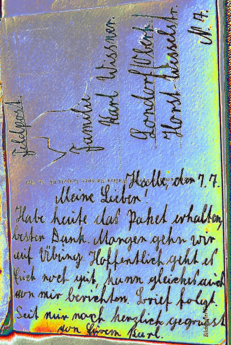 postcard from son Karl