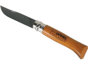 very sharp knife, opinel carbon steel knife
