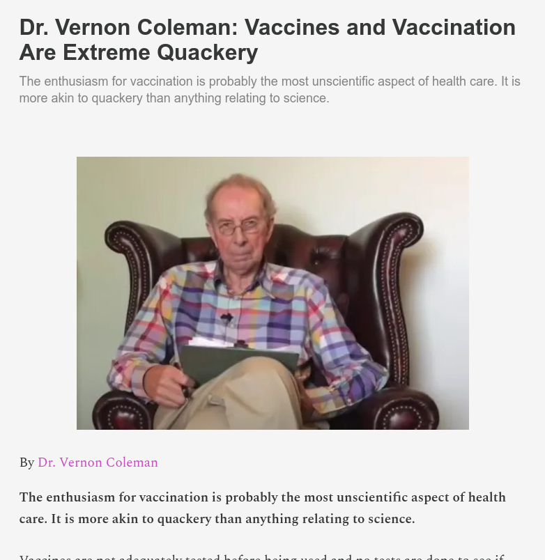 Vaccines and Vaccination Are Extreme Quackery