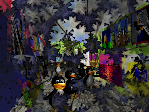[tux penguins in street of art]